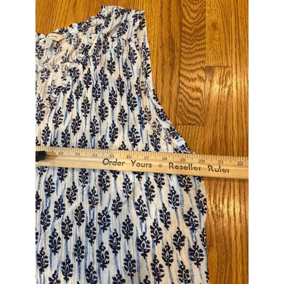 Lucky Brand Sleeveless Blue & White Floral Womens Top L/G 60% Cotton 40% Modal - Picture 6 of 8